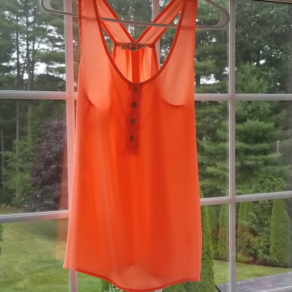 Bright pink/orange blouse tank